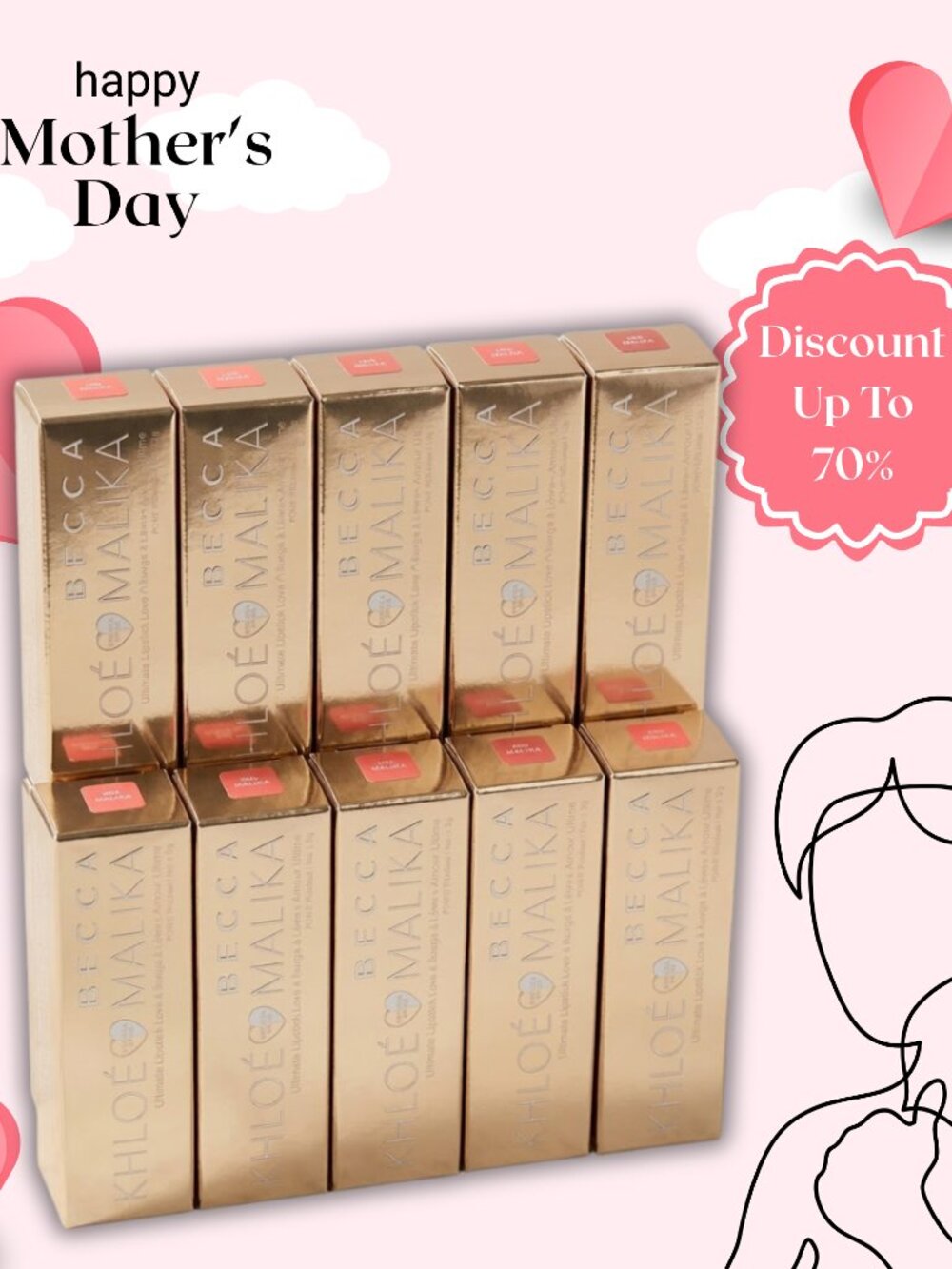 10 Becca Khloe Kardashian & Malika Haqq Ultimate Lipstick Love W- Hot Tamale